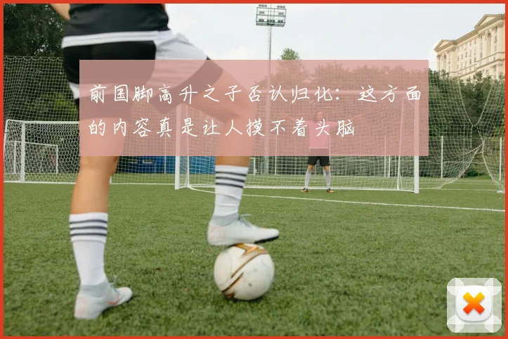 前国脚高升之子否认归化：这方面的内容真是让人摸不着头脑